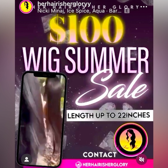 Her Hair Is Her Glory $100 Wig Sale